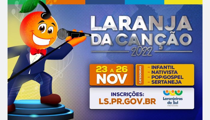 Laranjeiras - Inscrições abertas para a 24ª edição do Laranja da Canção